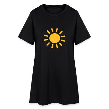 Sonne - Frauen T-Shirt-Kleid - Schwarz - Vorne