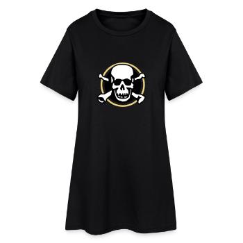 skull_circle_072011_a_3c - Women’s T-Shirt Dress - black - Front