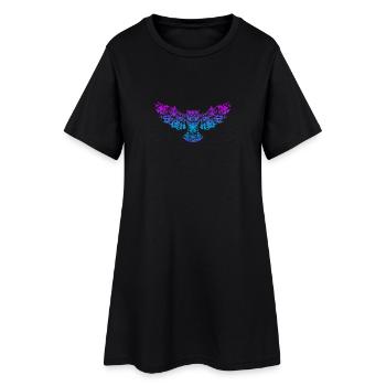 Owl Nature Animaux mystiques - Robe T-shirt Femme - noir - Devant