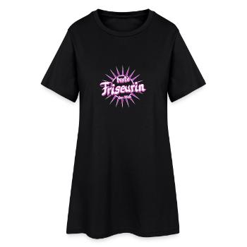 Friseurin - Frauen T-Shirt-Kleid - Schwarz - Vorne