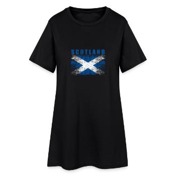 Ecosse drapeau 008 dessins ronds - Robe T-shirt Femme - noir - Devant