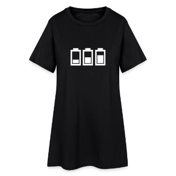 Power - Akku - Frauen T-Shirt-Kleid - Schwarz - Vorne