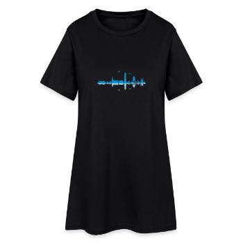 Skyline - Amrum - Frauen T-Shirt-Kleid - Schwarz - Vorne
