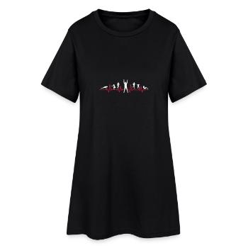 Sport - Gruppe Fitness Puls - Frauen T-Shirt-Kleid - Schwarz - Vorne