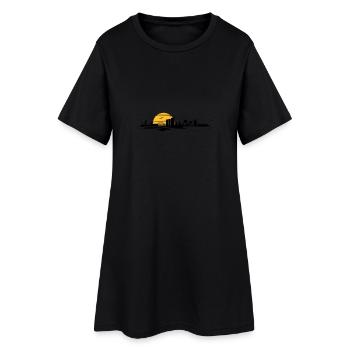 Skyline - Küste Fehmarn - Frauen T-Shirt-Kleid - Schwarz - Vorne