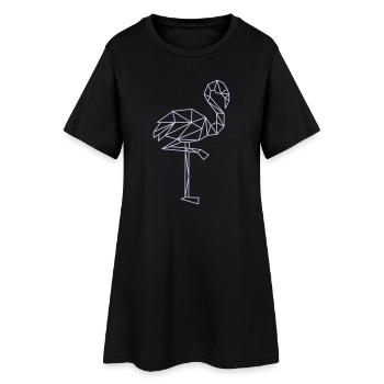 flamingo - Frauen T-Shirt-Kleid - Schwarz - Vorne