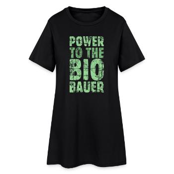 Power to the Biobauer Bio Grün Hell - Frauen T-Shirt-Kleid - Schwarz - Vorne