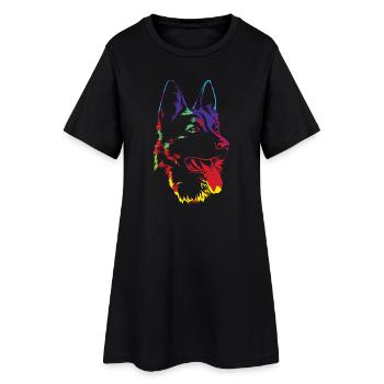 Schäferhund - deutscher Schäferhund - Geschenk - Frauen T-Shirt-Kleid - Schwarz - Vorne