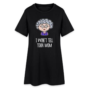 Grand-mère Grand-mère Vieille femme Lunettes Drôle De Déclaration - Robe T-shirt Femme - noir - Devant