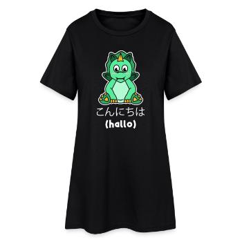 Drache Manga Spruch Anime Popkultur Japanisch - Frauen T-Shirt-Kleid - Schwarz - Vorne