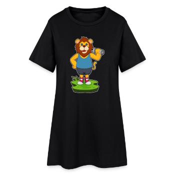 Lion Bodybuilder Dumbbell Bodybuilding - Robe T-shirt Femme - noir - Devant