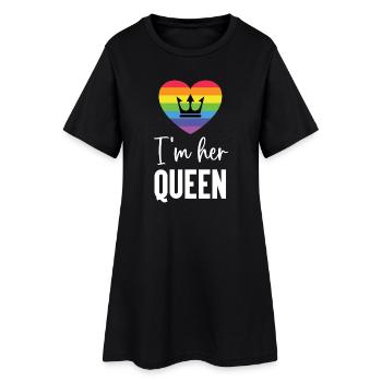 Mois de la fierté LGBT - Je suis sa reine - Robe T-shirt Femme - noir - Devant