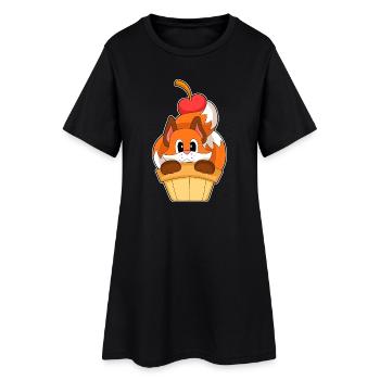 Cornet de glace Fox - Robe T-shirt Femme - noir - Devant