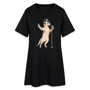 Meerkat Singer Microphone Singing - Women’s T-Shirt Dress - black - Front