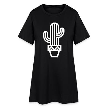 Kaktus Pflanze Symbol Botanik Zimmerpflanzen icon - Frauen T-Shirt-Kleid - Schwarz - Vorne