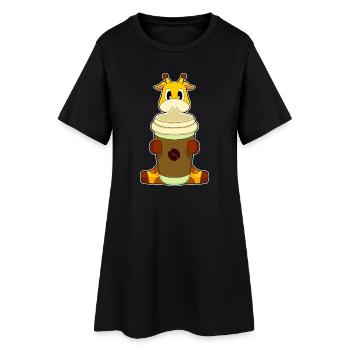 Café girafe à emporter Tasse - Robe T-shirt Femme - noir - Devant