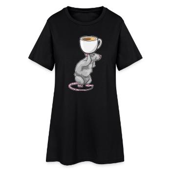 Tasse à café souris - Robe T-shirt Femme - noir - Devant