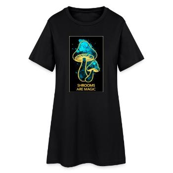 Les champignons sont magiques - Robe T-shirt Femme - noir - Devant