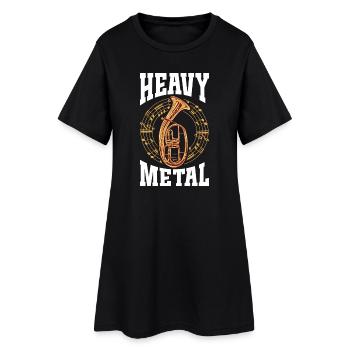 Heavy Metal Tenorhorn mit Notenkranz - Frauen T-Shirt-Kleid - Schwarz - Vorne