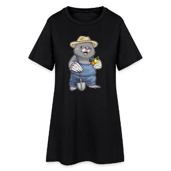 Ferme de Fruits Fermier-Taupe - Robe T-shirt Femme - noir - Devant