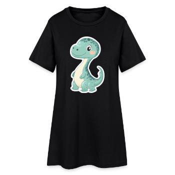 Dinosaure - Robe T-shirt Femme - noir - Devant