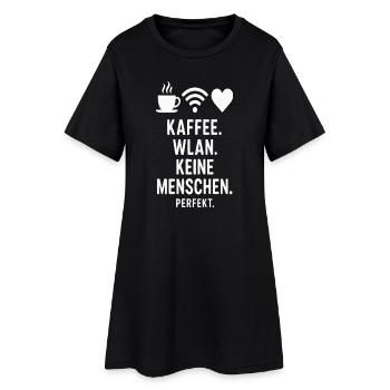 Coffee Wi-Fi No people - Women’s T-Shirt Dress - black - Front