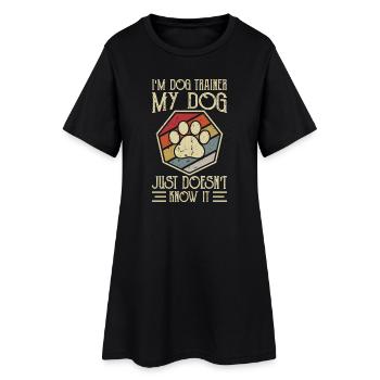 Chiens Chien Amoureux Chien Propriétaire Cadeau - Robe T-shirt Femme - noir - Devant