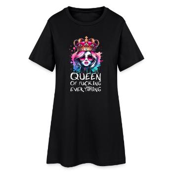 Reine de tout avec de l’attitude et du style - Robe T-shirt Femme - noir - Devant