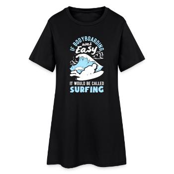 Surfeur Surfeur Bodyboarder - Robe T-shirt Femme - noir - Devant
