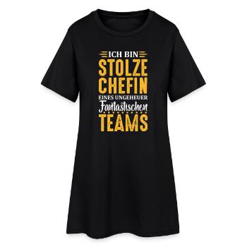 Patron fier Patron Madame Chef de département Chef d’équipe - Robe T-shirt Femme - noir - Devant