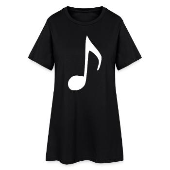 Note de musique musique musique blanche - Robe T-shirt Femme - noir - Devant