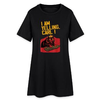 Je crie, Carl ! – Drôle de design de chat - Robe T-shirt Femme - noir - Devant