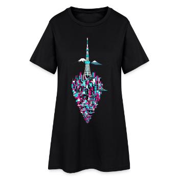 Tour Tokyo Skyline Japan - Robe T-shirt Femme - noir - Devant