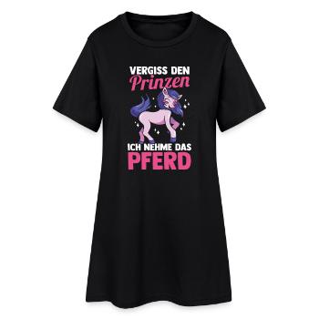 Reiten Pferdeliebhaber Reiterhof Pferde - Frauen T-Shirt-Kleid - Schwarz - Vorne