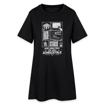 Schreektalk statt Smalltalk Horror Design - Frauen T-Shirt-Kleid - Schwarz - Vorne
