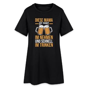 Bier Bierliebhaberin Mutter Mama - Frauen T-Shirt-Kleid - Schwarz - Vorne