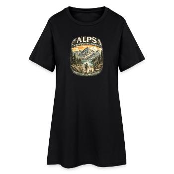 Alps Adventure Patch Mountains - Women’s T-Shirt Dress - black - Front