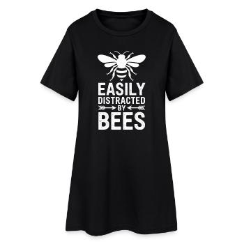 Bienen Sprüche Biene Lustiges Bienen Geschenk - Frauen T-Shirt-Kleid - Schwarz - Vorne