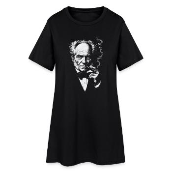 Arthur Schopenhauer raucht Zigarre - Frauen T-Shirt-Kleid - Schwarz - Vorne