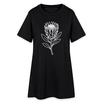 Fleur de la ligne Protea minimaliste - Robe T-shirt Femme - noir - Devant
