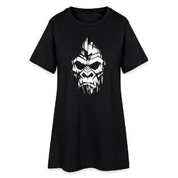 Affe - Frauen T-Shirt-Kleid - Schwarz - Vorne