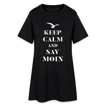 Gardez le calme et dire Moin - Robe T-shirt Femme - noir - Devant
