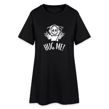 HUG ME ! - Frauen T-Shirt-Kleid - Schwarz - Vorne