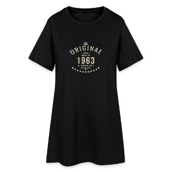 Vintage original utilisé RETRO en 1963 poison Bday - Robe T-shirt Femme - noir - Devant