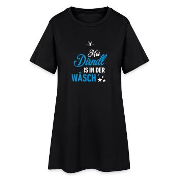 Dirndl in der Wäsch! Bayrisch lustig! - Frauen T-Shirt-Kleid - Schwarz - Vorne