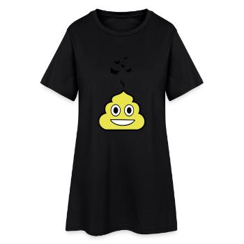 Merde grimaçant - Smiley - Robe T-shirt Femme - noir - Devant