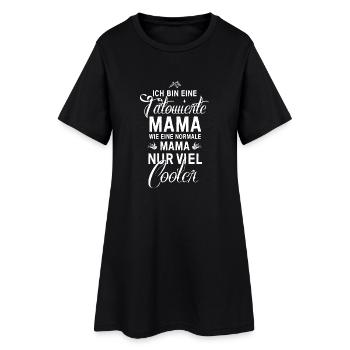 Tätowierte Mama - Frauen T-Shirt-Kleid - Schwarz - Vorne