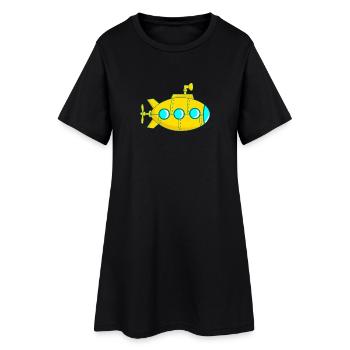 Gelbes U-Boot - Frauen T-Shirt-Kleid - Schwarz - Vorne
