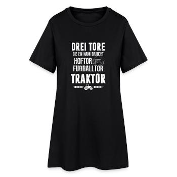 Landwirt 3 Tore - Frauen T-Shirt-Kleid - Schwarz - Vorne
