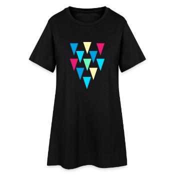 triangles_rain - Robe T-shirt Femme - noir - Devant
